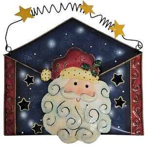 Moon and Stars Santa Santa Christmas Card Holder Letters to Santa Wall Hanger